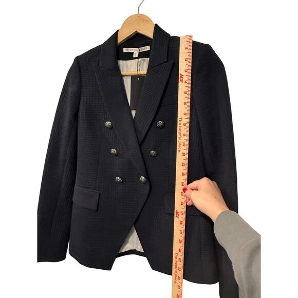 Veronica Beard 0 Plaid Miller Dickey Jacket $795 Double Breasted Blazer Navy - Picture 9 of 11